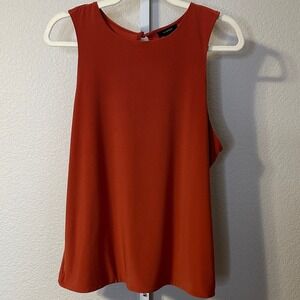Halogen Womens‎ XL Burnt Orange Sleeveless Keyhole Back Knit Shell Top RN58665